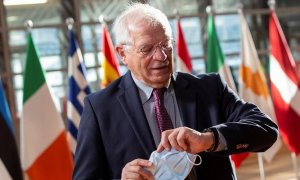Josep Borrell a la llegada al Parlamento europeo. REUTERS.