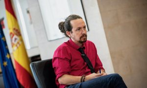 El vicepresidente segundo del Gobierno, Pablo Iglesias, durante su entrevista con ‘Público’. DANI GAGO