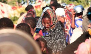 Refugiados etíopes que huyeron de la provincia de Tigréllegan a un campamento en la provincia sudanesa de Gedaref, el 17 de noviembre de 2020