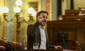 15/12/2020.- El presidente del grupo de Unidas Podemos en el Congreso, Jaume Asens, interviene durante una sesión plenaria en el Congreso de los Diputados, en Madrid (España), a 15 de diciembre de 2020. El Pleno del Congreso debate hoy la propuesta del PN