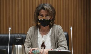 La vicepresidenta cuarta del Gobierno y ministra para la Transición Ecológica, Teresa Ribera, comparece en la Comisión de Transición Ecológica y Reto Demográfico del Congreso de los Diputados.