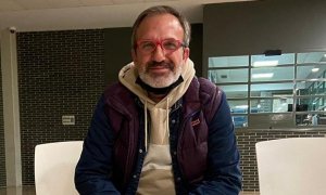 El activista cannábico Albert Tió, en el módulo de entrada de la prisión de Lledoners. CEDIDA