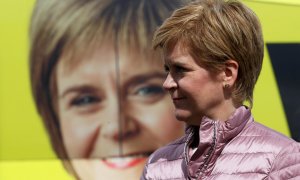 01/05/2021. La primera ministra escocesa y líder del Partido Nacionalista Escocés (SNP, por sus siglas en inglés) en un acto de campaña en Perth. - Reuters