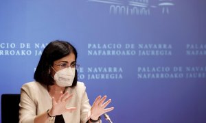 La ministra de Sanidad, Carolina Darias comparece en rueda de prensa tras la reunión del Consejo Interterritorial de Salud que se ha celebrado el pasado miércoles 2 de junio en Pamplona