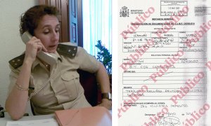 Imagen de la capitana Lourdes Cebollero y de su escrito dirigido a la ministra de Defensa. — CEDIDA