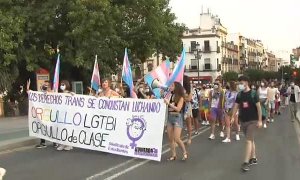 Manifestación contra la LGTBIfobia en Sevilla al grito de "No son muertes, son asesinatos"