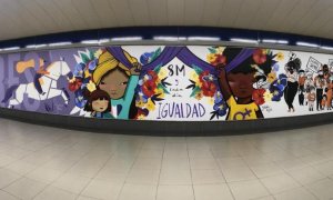 Mural feminista de Metro de Sainz de Baranda.