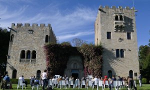 Un homenaje a las víctimas de la dictadura franquista en el pazo de Meirás, a 7 de octubre de 2021, en Sada, A Coruña, Galicia (España).