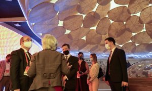 El Ministro de Cultura y Deporte Miquel Iceta, visita el interior del pabellón de España en la Expo Dubái.