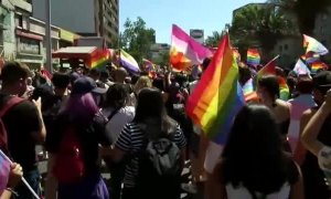 Masiva manifestación por los derechos LGTBi en Chile exigiendo el matrimonio igualitario