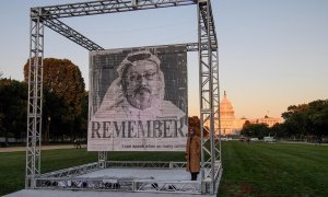 Acto conmemorativo en Washington (EEUU) por el asesinato del periodista saudí Jamal Khashoggi el pasado 1 de octubre de 2021.