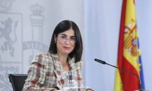 01/02/2022-La ministra de Sanidad, Carolina Darias, en una rueda de prensa para informar de los asuntos tratados en el Consejo Interterritorial del Sistema Nacional de Salud (Madrid), a 26 de enero de 2022.