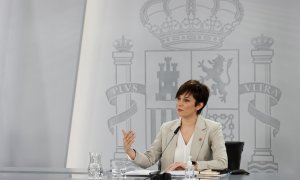 - La ministra de Política Territorial y portavoz del Gobierno, Isabel Rodríguez, durante la rueda de prensa posterior a la reunión del Consejo de Ministros celebrada este martes en Moncloa.