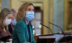 02/02/2022.- La presidenta del Congreso, Meritxell Batet, durante el pleno que se celebra, este miércoles, en el Congreso de los Diputados en Madrid EFE/ Chema Moya