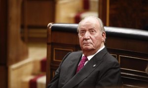 El rey emérito don Juan Carlos I en el Congreso de los Diputados, en el acto conmemorativo del 40º aniversario de la Constitución de 1978. E.P./Eduardo Parra