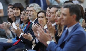 09/05/2022.- (De izq a der) El ministro de Inclusión, Seguridad Social y Migraciones, José Luis Escrivá; la ministra de Igualdad, Irene Montero; la de Ciencia e Innovación, Diana Morant; la de Sanidad, Carolina Darias; el de Presidencia, Relaciones con l