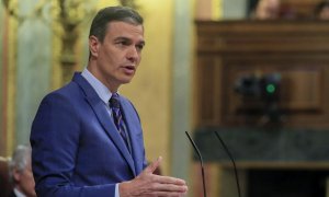 26/05/2022.- El presidente del Gobierno, Pedro Sánchez interviene este jueves en el Congreso para dar cuenta del espionaje con Pegasus sufrido por él mismo y por líderes independentistas, un caso que había abierto una profunda brecha con sus socios parla