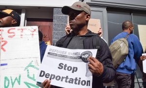 Una manifestación en contra de las deportaciones a Ruanda