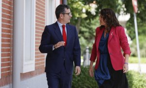 El ministro de la Presidencia, Félix Bolaños, recibe a la consellera de la Presidencia de la Generalitat, Laura Vilagrà, este miércoles 22 de junio de 2022.