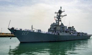El buque USS Paul Ignatius, el barco más nuevo que las Fuerzas Navales estadounidenses tenían desplegado en Europa, a su llegada a Rota el pasado 23 de junio.