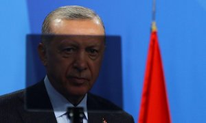 El presidente de Turquía, Recep Tayyip Erdogan, habla en una conferencia de prensa durante una cumbre de la OTAN en Madrid, España, el 30 de junio de 2022.
