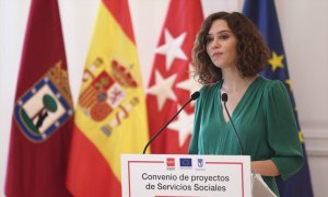 La presidenta de la Comunidad de Madrid, Isabel Díaz Ayuso, en un acto celebrado en la Casa de Correos de Madrid, a 19 de julio de 2022.