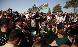 Funeral de un soldado de Azerbaiyán en el conflicto con Armenia. En Bakú, a 14 de septiembre de 2022.