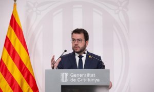 El presidente de la Generalitat, Pere Aragonès, comparece tras la celebración del Consell Executiu en el Palau de la Generalitat, a 2 de agosto de 2022, en Barcelona.