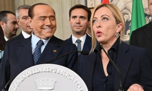 Silvio Berlusconi y Giorgia Meloni, en el Palacio del Quirinal, en Roma.