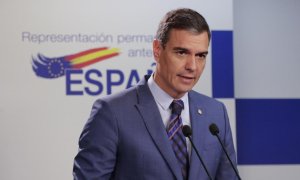 El presidente del Gobierno, Pedro Sánchez, durante una rueda de prensa celebrada en Bruselas el pasado viernes.