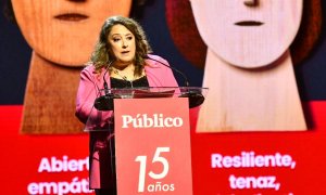 Virginia P. Alonso, directora de Público, durante la gala del 15º aniversario del diario.