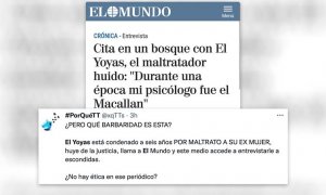 Indignación por la entrevista de 'El Mundo' a 'El Yoyas', condenado por maltrato y en busca y captura: "A tope con la credibilidad"