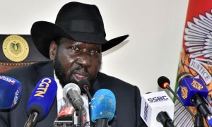 El presidente de Sudán del Sur, Salva Kiir, comparece ante los medios en una imagen tomada en marzo de 2022 en la capital del país