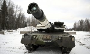 16/02/2023. Tanque Leopard 2A6 del Ejército finlandés, a 1 de febrero de 2023, en Hameenlinna  (Finlandia).