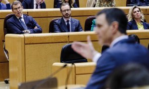 l presidente del Gobierno, Pedro Sánchez, comparece en un pleno del Senado, a 31 de enero de 2023, en Madrid (España).