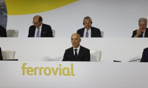 EL presidente de Ferrovial, Rafael del Pino, interviene en la junta que celebra este jueves la empresa en Madrid