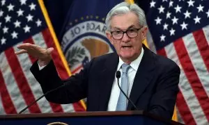 El presidente de la Junta de la Reserva Federal, Jerome Powell, durante una conferencia de prensa en Washington, DC, el 22 de marzo de 2023.