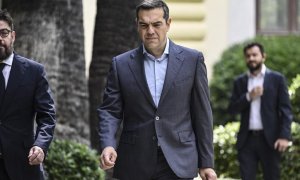 23/05/2023 - Alexis Tsipras abandona el Palacio Presidencial después de su reunión con la presidenta griega Katerina Sakellaropoulou, en Atenas a 23 de mayo de 2023.