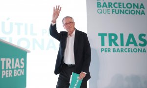El candidato de Junts a la alcaldía de Barcelona, Xavier Trias, durante el cierre de campaña.