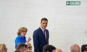 El presidente del Gobierno en funciones, Pedro Sánchez, en una imagen de archivo tomada en la inauguración de la Galería de las Colecciones Reales, a 25 de julio de 2023 en el Palacio Real de Madrid