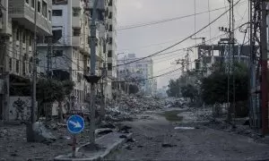 Una zona de la ciudad de Gaza destrozada por los bombardeos de Israel.