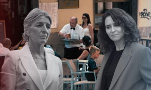 La vicepresidenta segunda del Gobierno y ministra de Trabajo, Yolanda Díaz, y la presidenta de la Comunidad de Madrid, Isabel Díaz Ayuso, mantienen una disputa pública a cuenta de los horarios nocturnos en la hostelería.