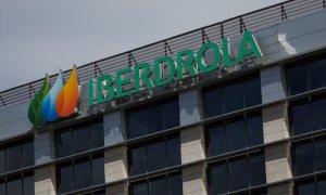 Fachada de la sede de Iberdrola, a 31 de marzo de 2023, en Madrid (España).
