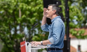 El secretario general del PSOE y presidente del Gobierno, Pedro Sánchez, interviene durante un mitin del PSC, a 4 de mayo de 2024, en Montmeló, Barcelona
