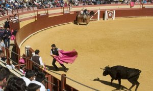 Un "tentadero didactico" celebrado en Roquetas de Mar con David Fándila "El Fandi".EFE/Carlos Barba