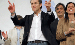 El presidente de la Xunta de Galicia, Alberto Núñez Feijóo, el pasado jueves, durante el acto de apertura de la campaña electoral.