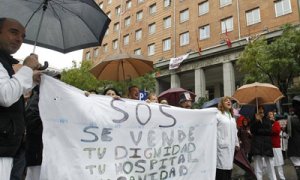 El Hospital de la Princesa durante el último encierro de los sanitarios.