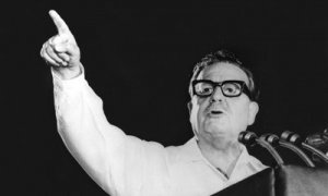 Salvador Allende durante un discurso.