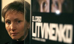 Marina Litvinenko, viuda del antiguo agente del KGB ruso Alexander Litvinenko, durante la presentación en Madrid de "El caso Litvinenko", documental dirigido por Andréi Nekrasov cuyo punto de partida es el envenenamiento del ex espía con polonio.