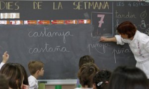 Aula de una escuela en Catalunya./ EFE